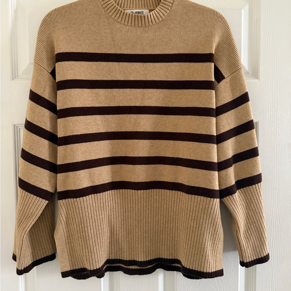 Striped Tan and Brown Sweater
